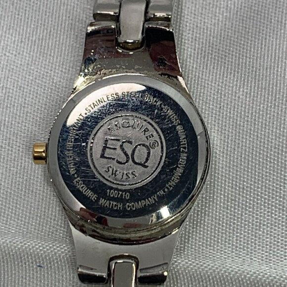 ESQ Movado Ladies Tonneau Watch Two-Tone Steel Black Dial Quartz 07100710 main image 7